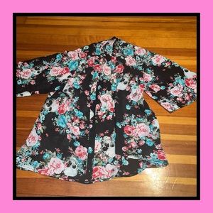 Hot Topic 2016 Floral & Skull Kimono